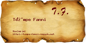 Tömpe Fanni névjegykártya