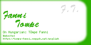 fanni tompe business card